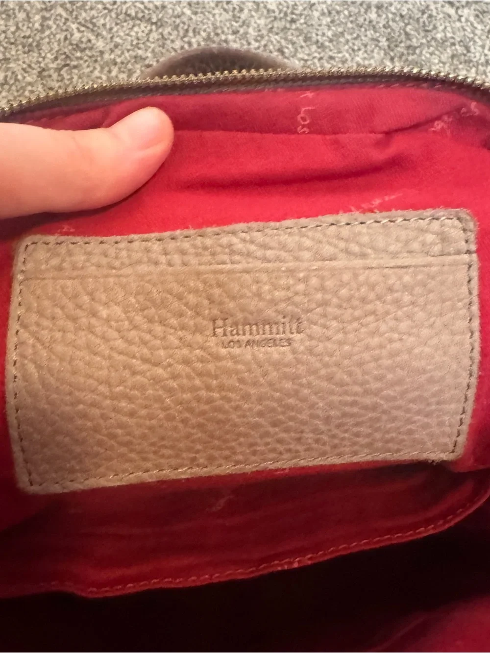 Hammitt Hunter Medium Backpack Grey Natural Brushed Gold Leather Nubuck Bag